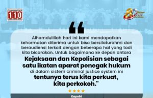 Kapolri Tegaskan Komitmen Perkuat Sinergitas Polri-Kejaksaan dalam Sistem Peradilan Pidana
